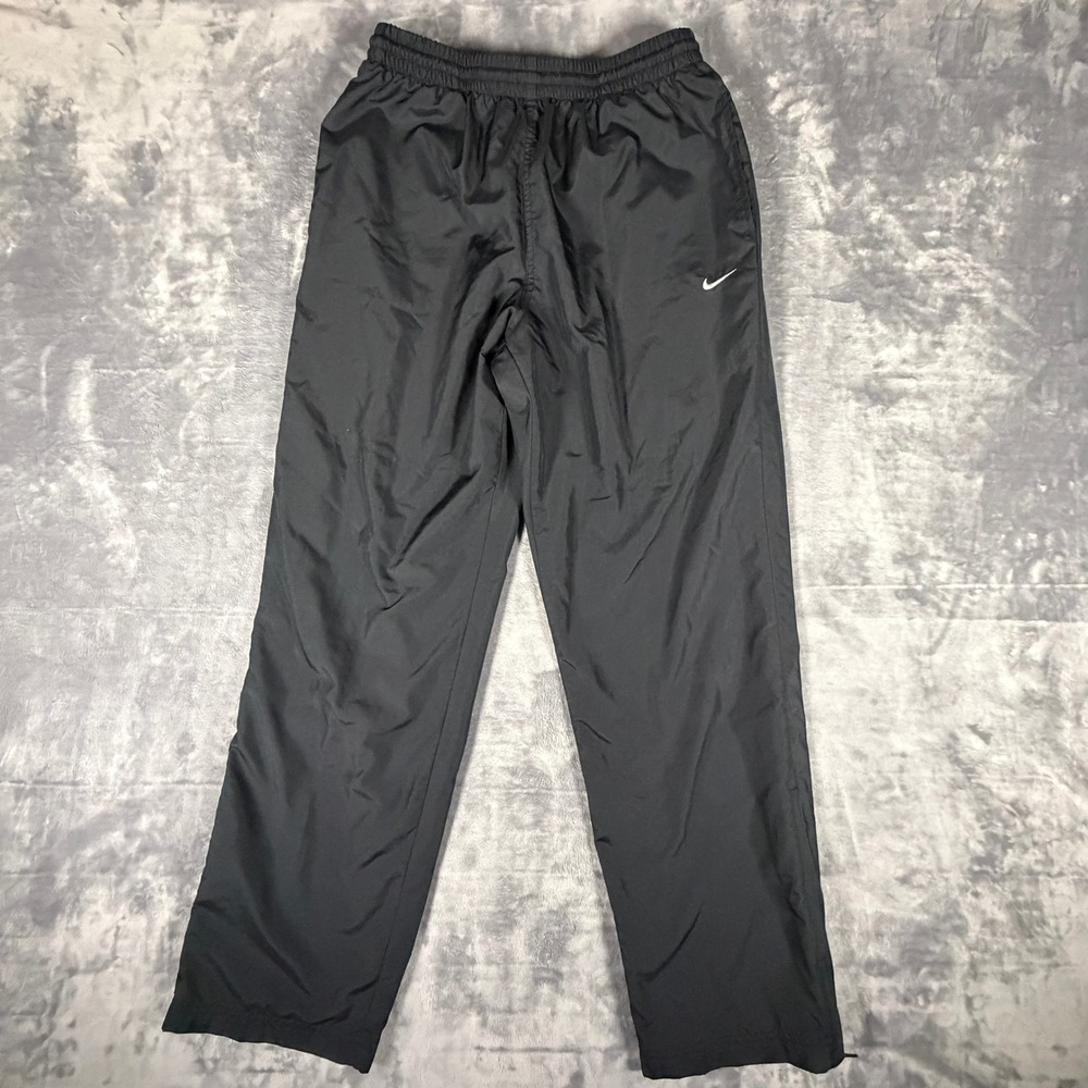 Nike Mens Black Lined Windbreaker Track Pants Pockets 446414-013 Medium